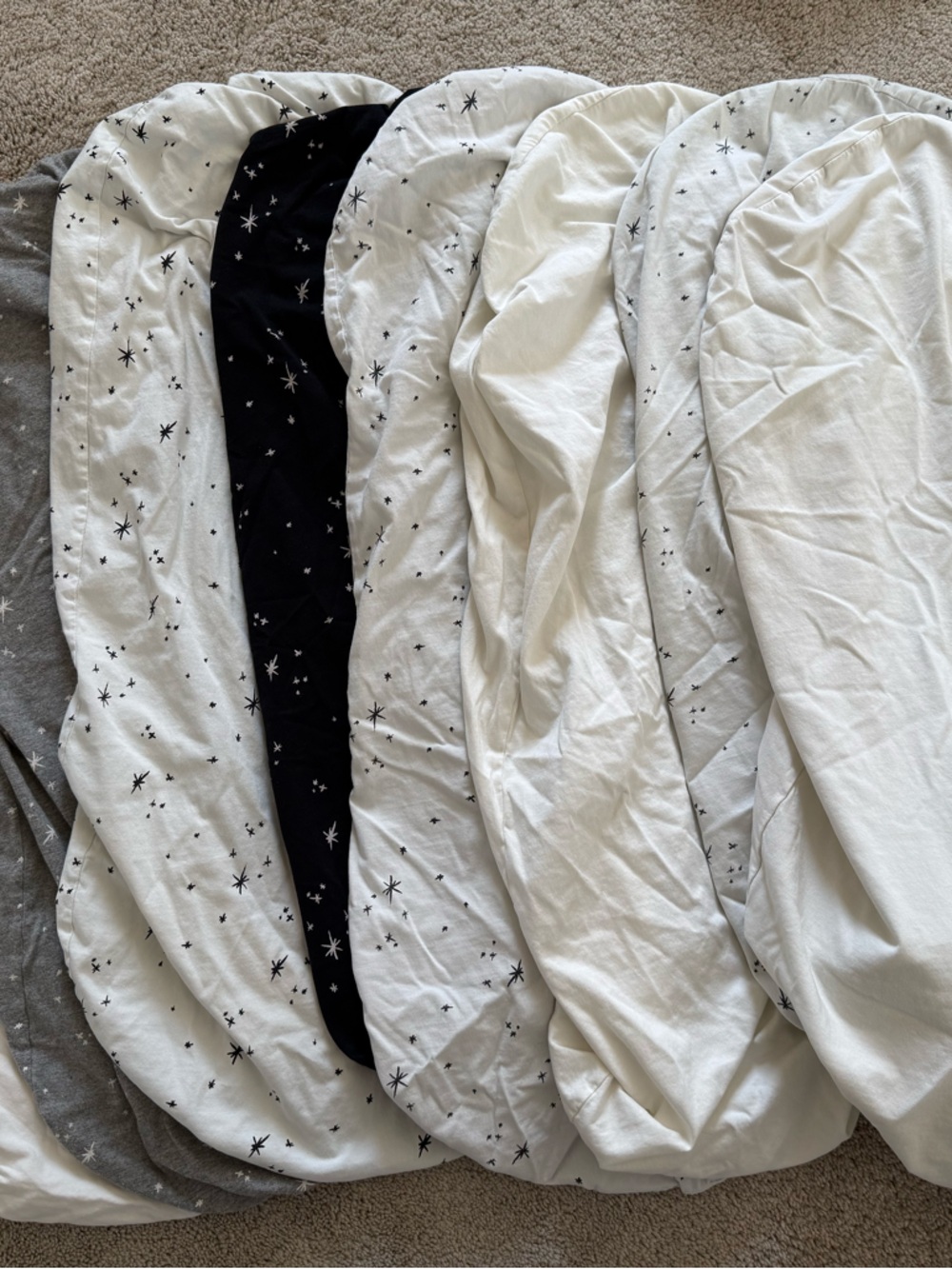Snoo Fitted Sheet Set - Black, White & Gray - 8- pack